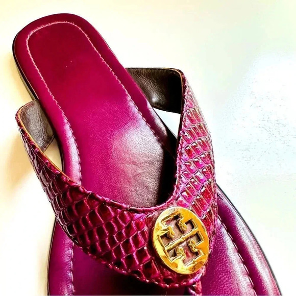 Tory Burch Embossed Leather Sandals - Picture 2 of 6
